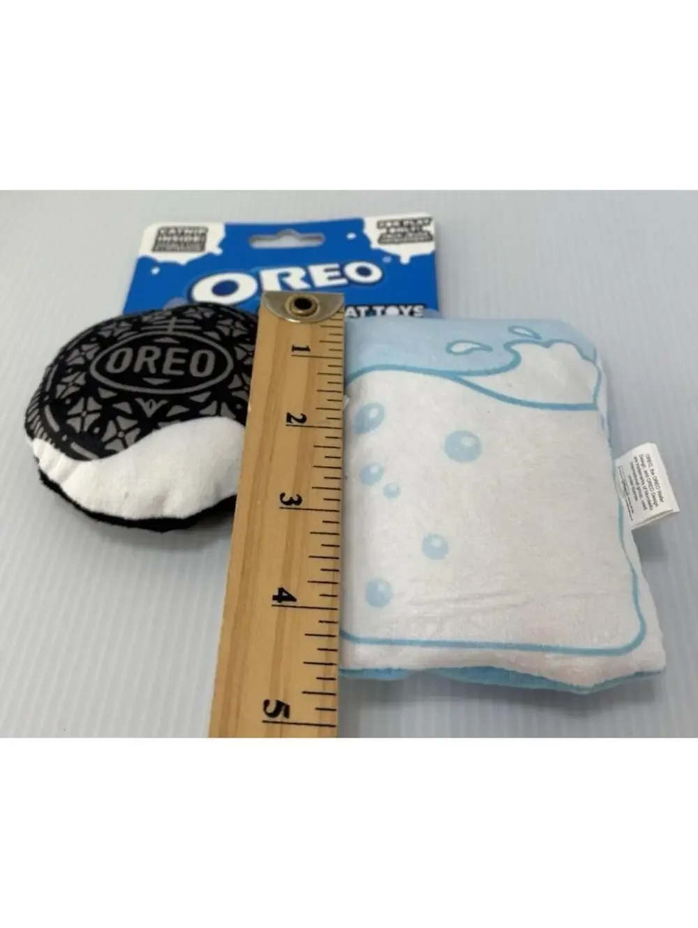 Oreo Plush Cat Kitten Toy Cookie Glass Milk with Catnip Soft Chew Play Time Fun